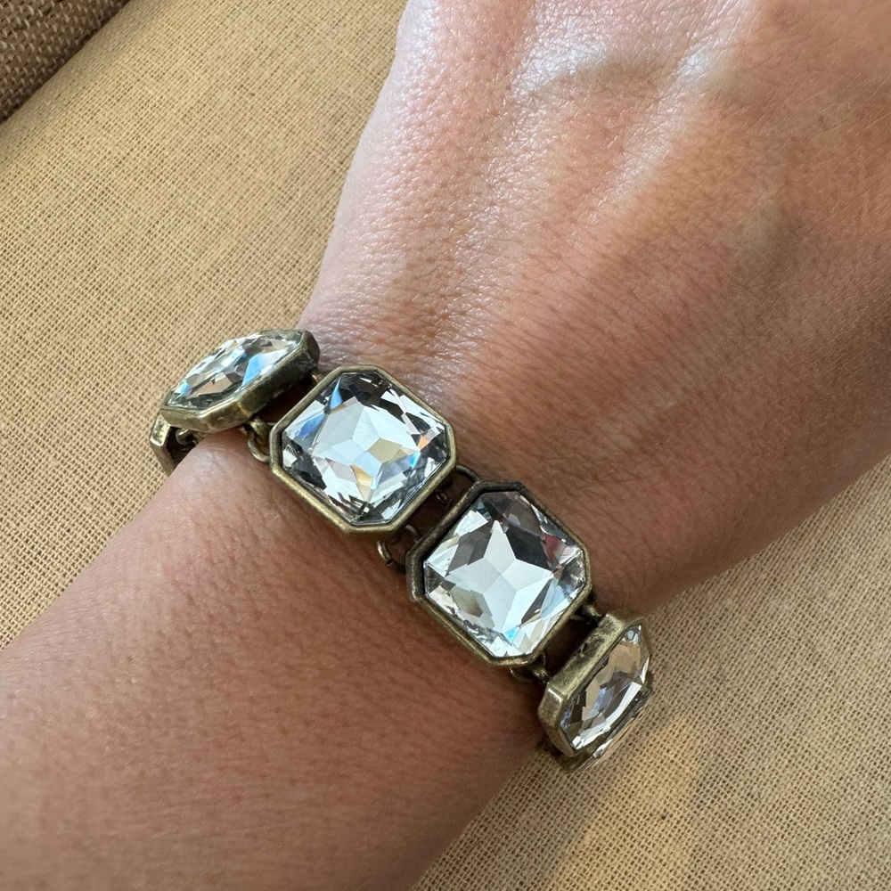 Retro Glam Square Cut Crystal Bracelet
